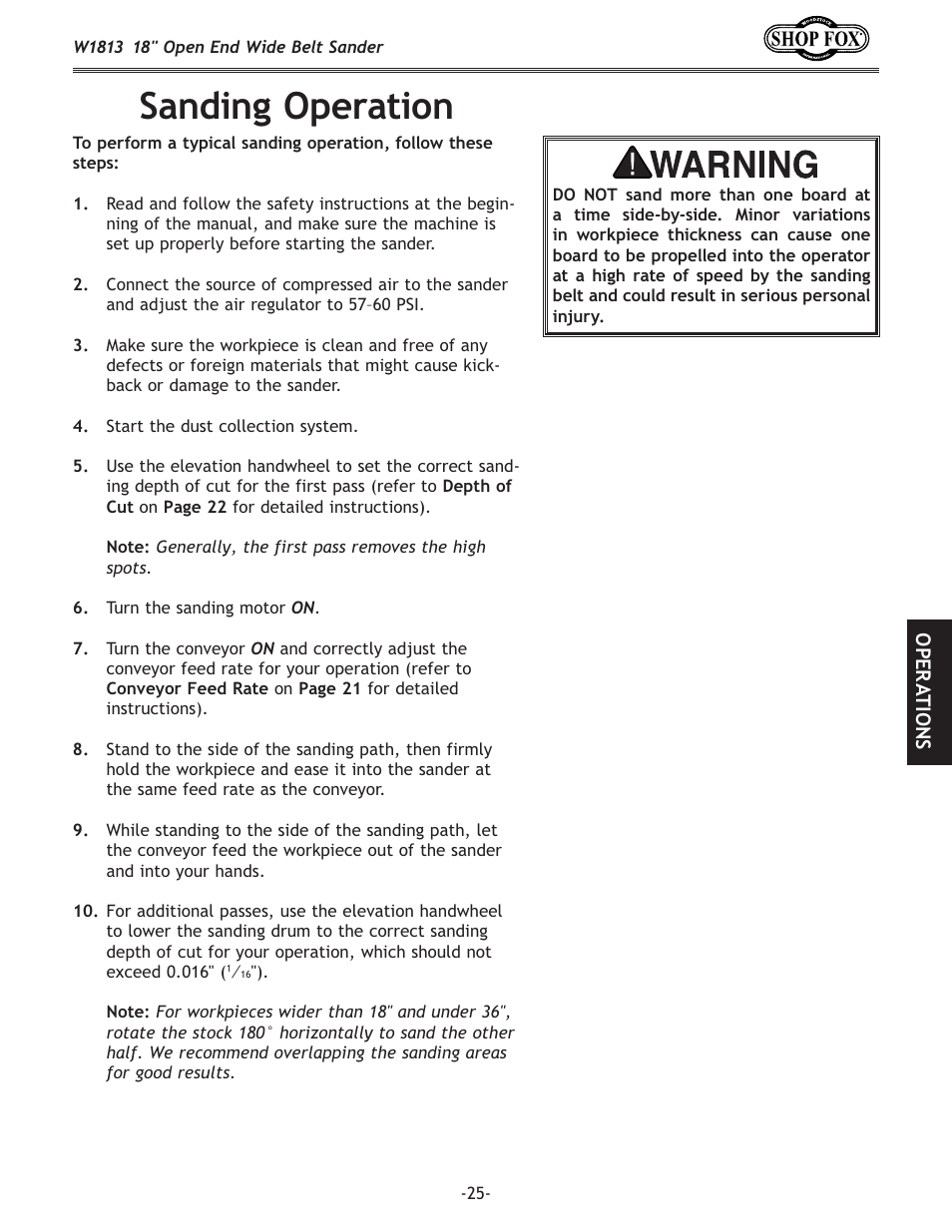 Jxe[`e^fg\ixk`fe | Woodstock SHOPFOX W1813 User Manual | Page 27 / 56