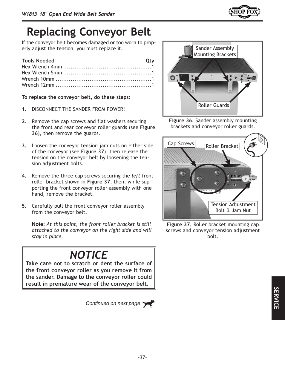 I\gcxz`e^:fem\pfi9\ck, Notice | Woodstock SHOPFOX W1813 User Manual | Page 39 / 56