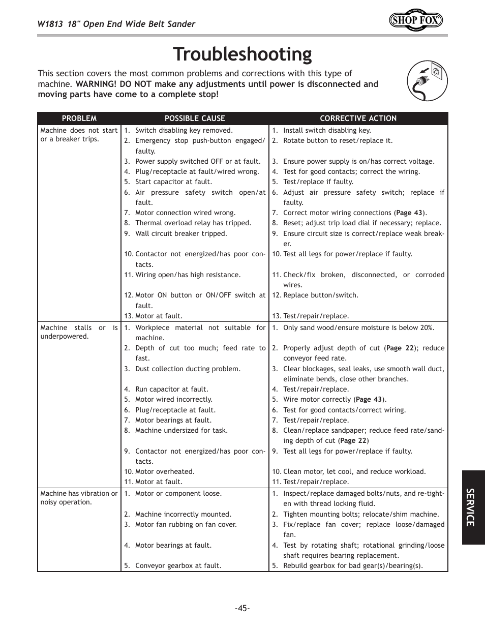 Kiflyc\j_ffk`e, J<i m | Woodstock SHOPFOX W1813 User Manual | Page 47 / 56