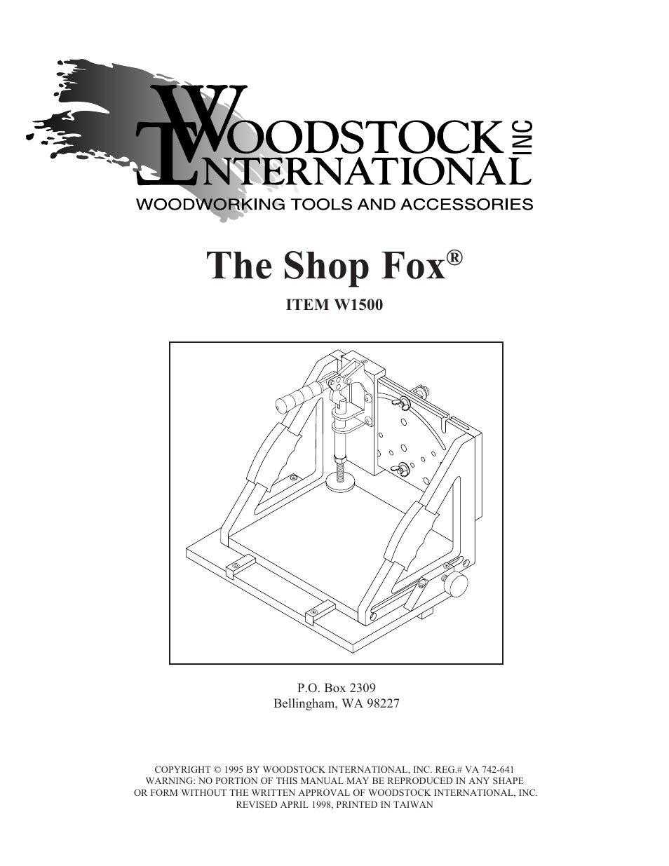 Woodstock THE SHOP FOX W1500 User Manual | 21 pages