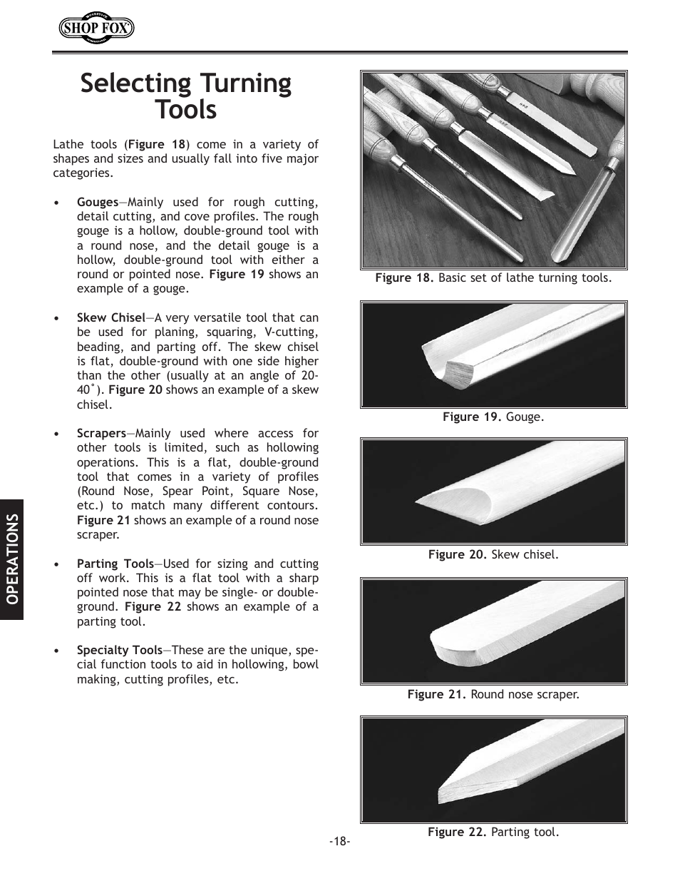 Selecting turning tools | Woodstock SHOP FOX W1704 User Manual | Page 20 / 32