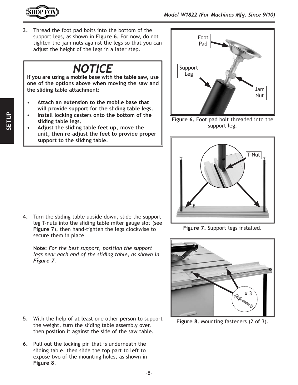 Notice | Woodstock W1822 User Manual | Page 10 / 24