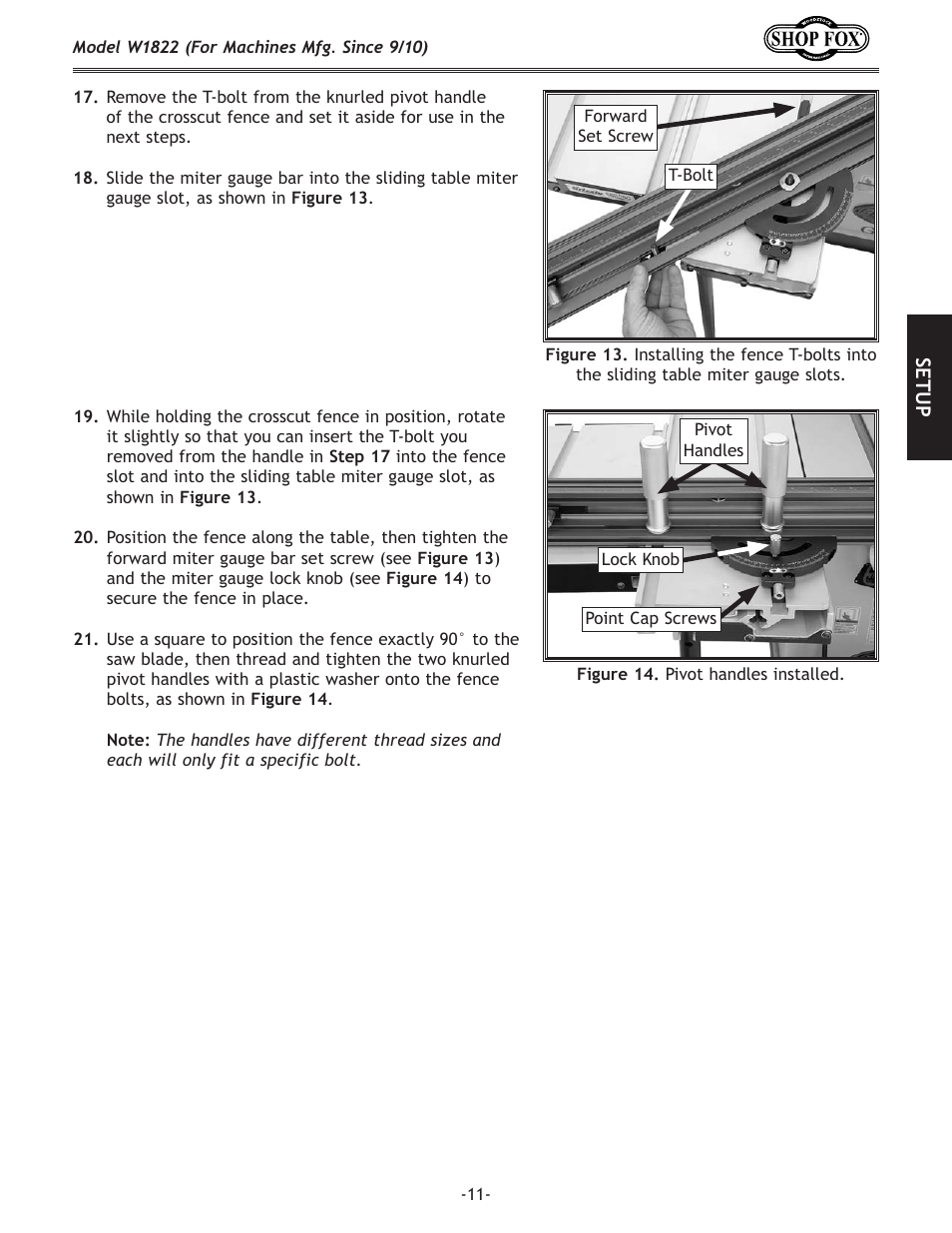 Woodstock W1822 User Manual | Page 13 / 24
