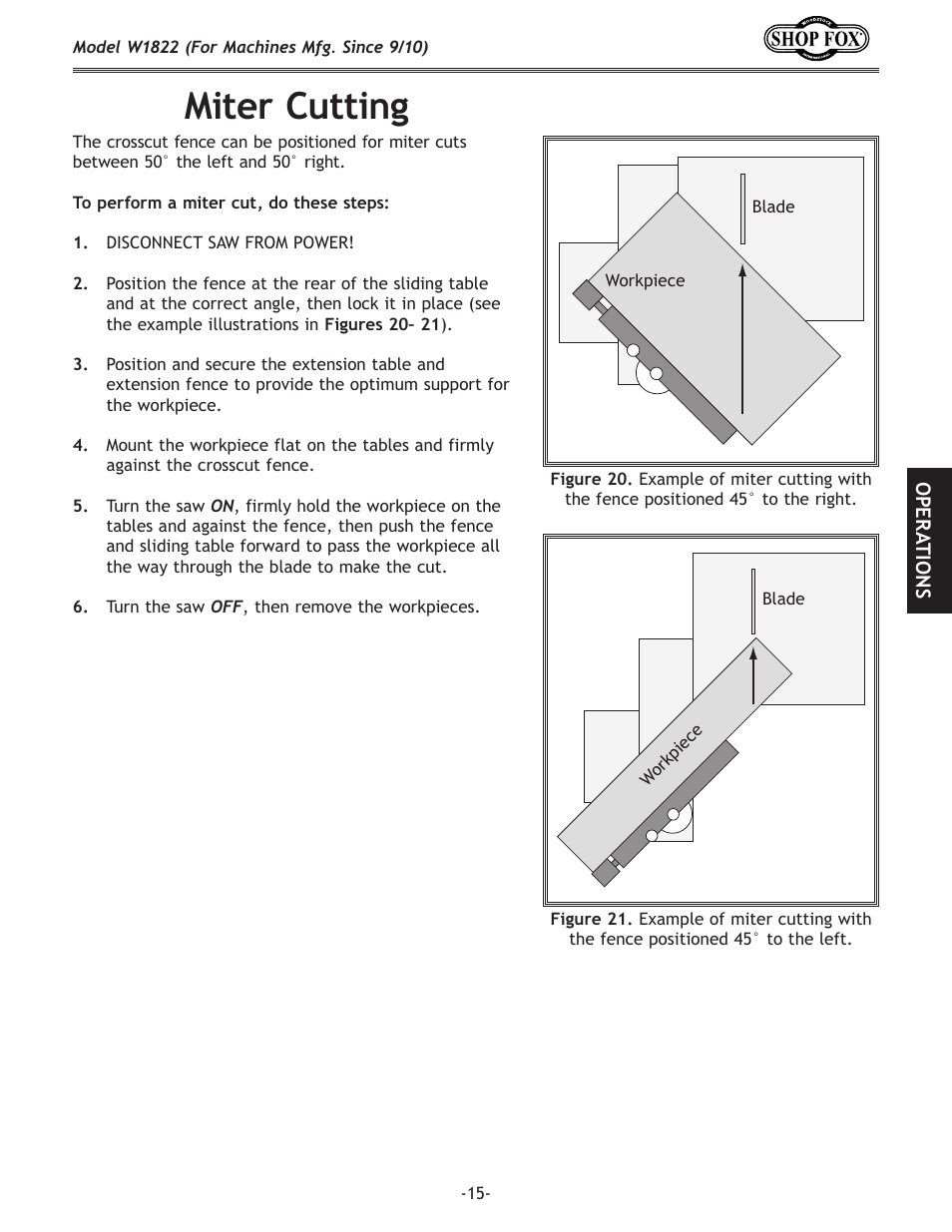 Miter cutting | Woodstock W1822 User Manual | Page 17 / 24