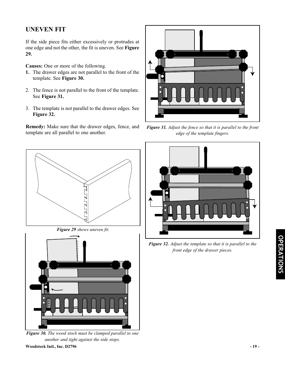 Operations uneven fit | Woodstock D2796 User Manual | Page 21 / 25