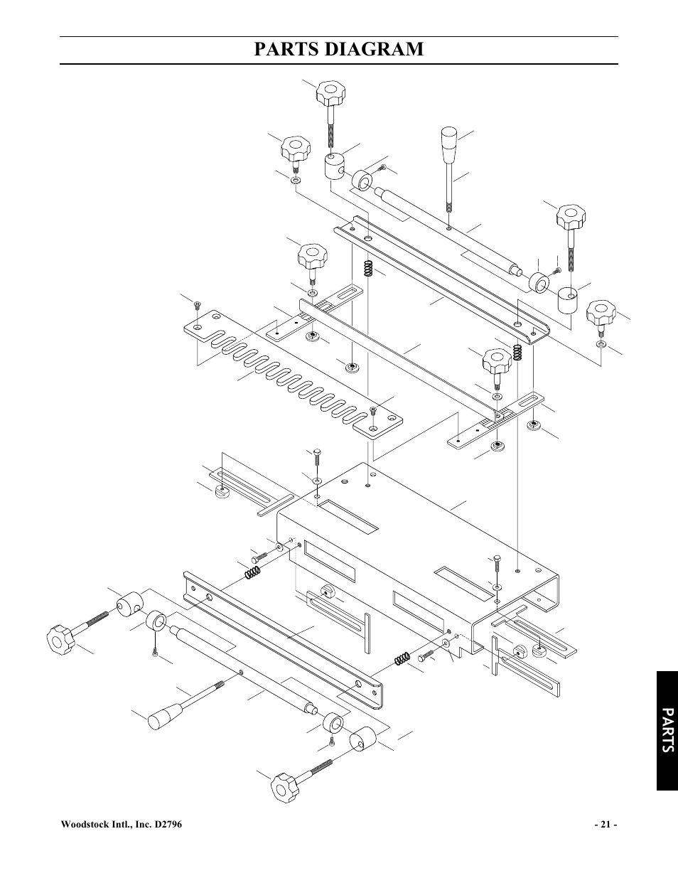 Parts diagram, Parts | Woodstock D2796 User Manual | Page 23 / 25