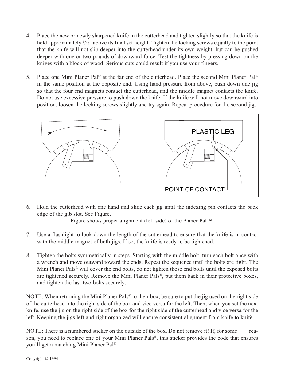 Plastic leg | Woodstock PAL W1226 User Manual | Page 2 / 2