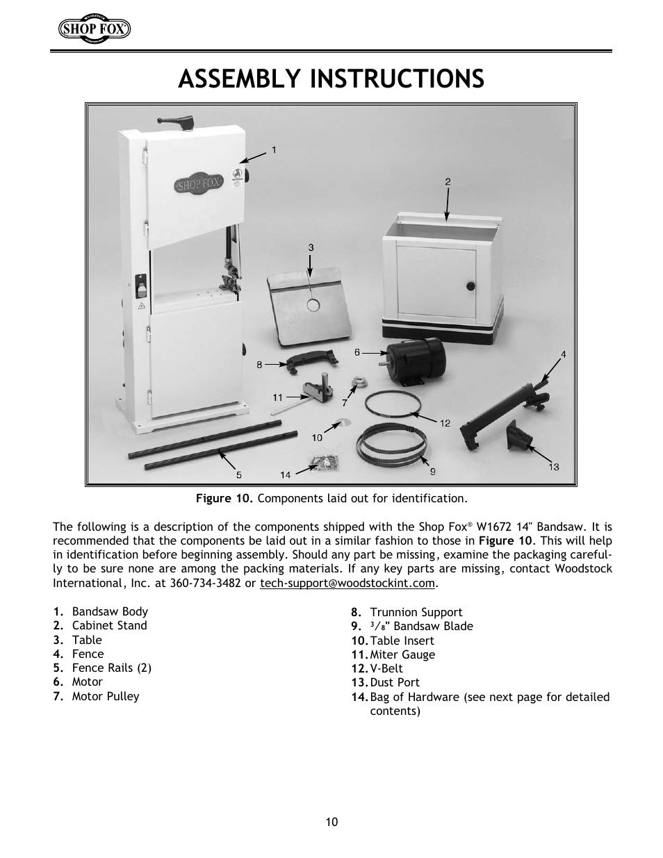 Assembly instructions | Woodstock W1672 User Manual | Page 11 / 45