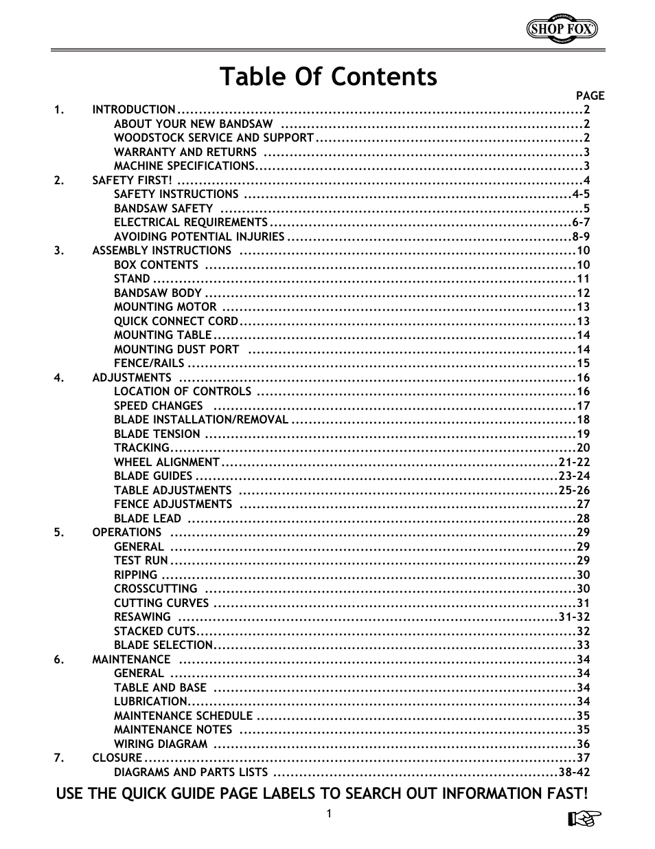 Woodstock W1672 User Manual | Page 2 / 45