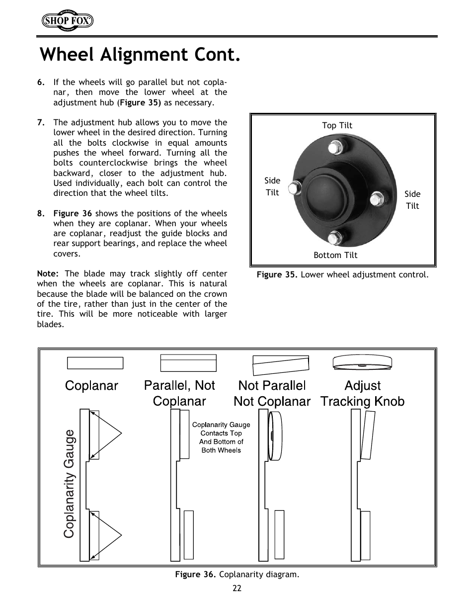 Wheel alignment cont | Woodstock W1672 User Manual | Page 23 / 45