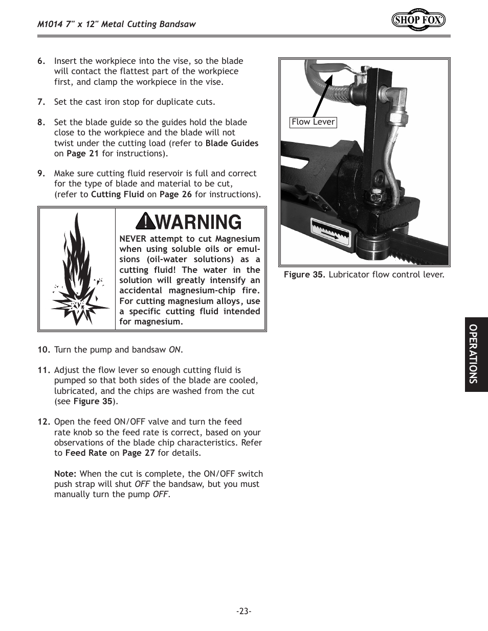 Woodstock SHOP FOX M1014 User Manual | Page 25 / 52