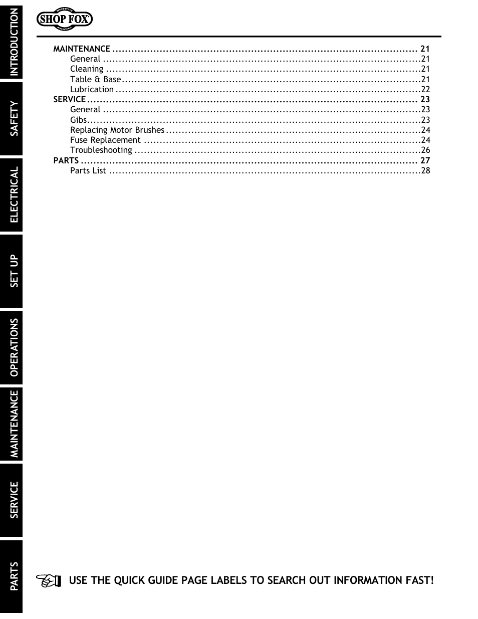 Woodstock MICRO MILL M1036 User Manual | Page 4 / 36