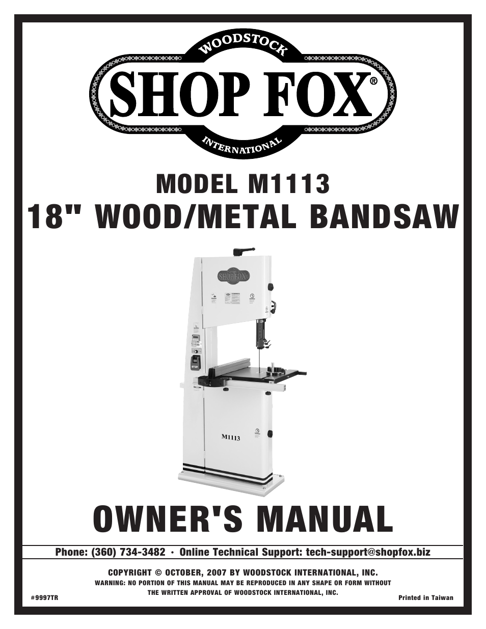 Woodstock M1113 User Manual | 60 pages