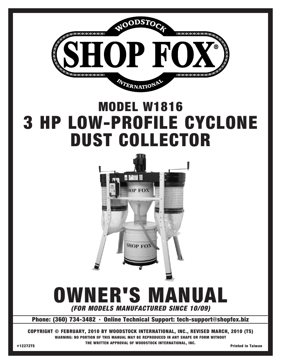 Woodstock SHOP FOX W1816 User Manual | 52 pages