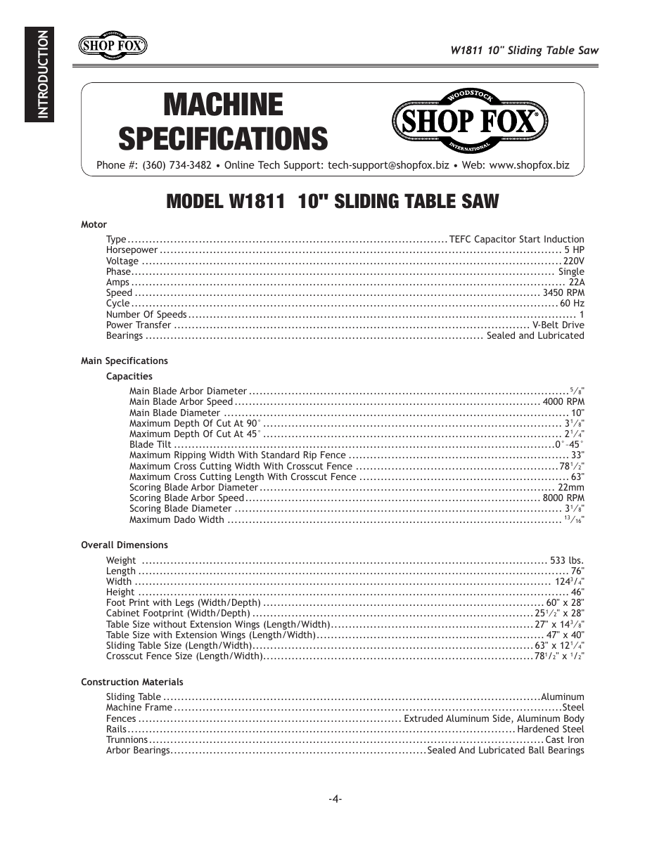 Eki f;l: k@fe | Woodstock W1811 User Manual | Page 6 / 84