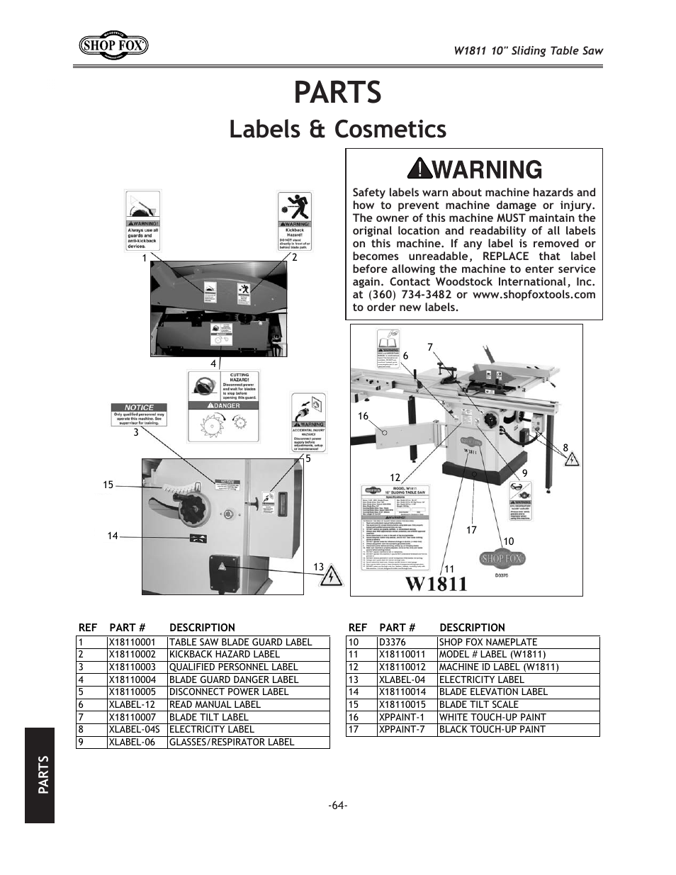 G8ikj, Cxy\cj:fjd\k`zj, G8 i k j | Woodstock W1811 User Manual | Page 66 / 84