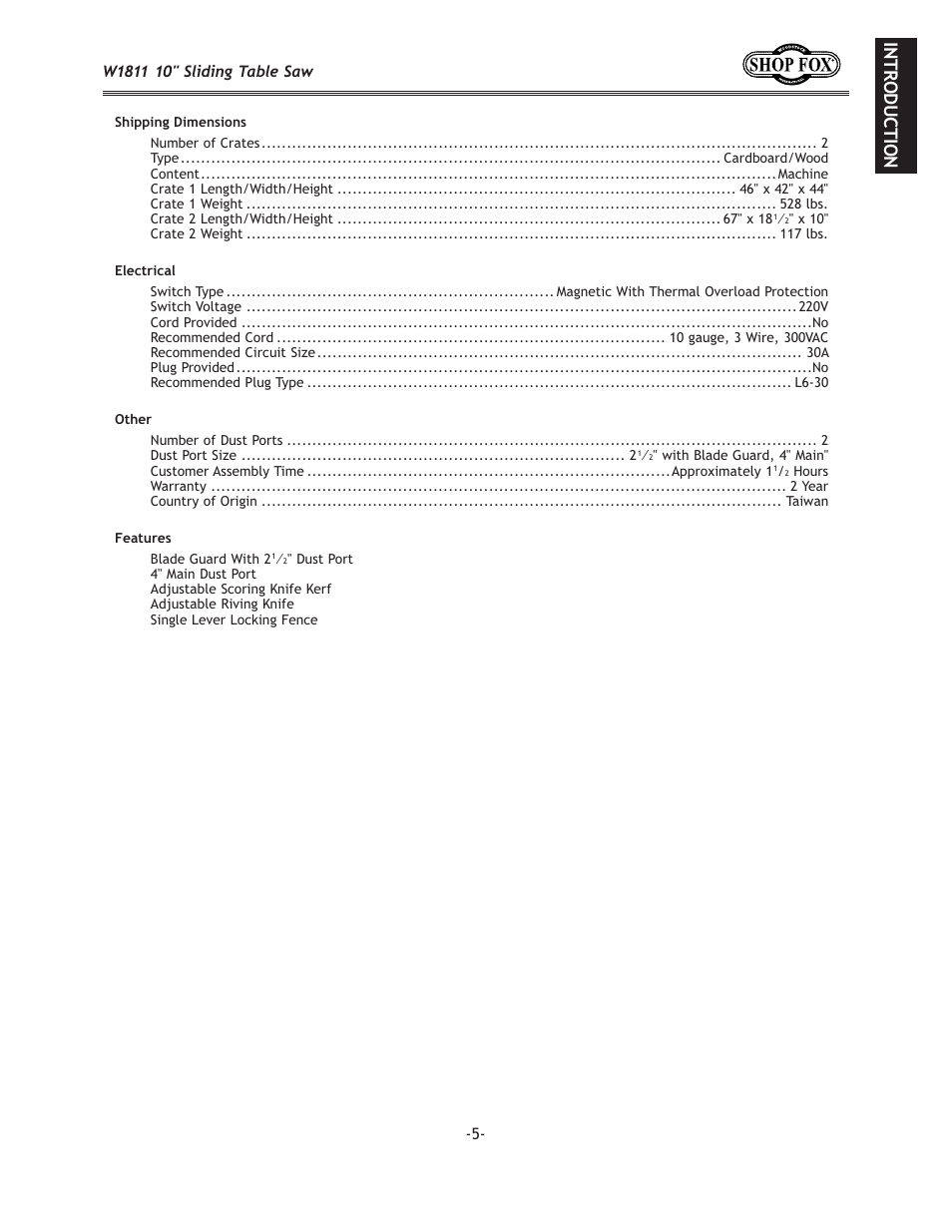 Eki f;l: k@fe | Woodstock W1811 User Manual | Page 7 / 84