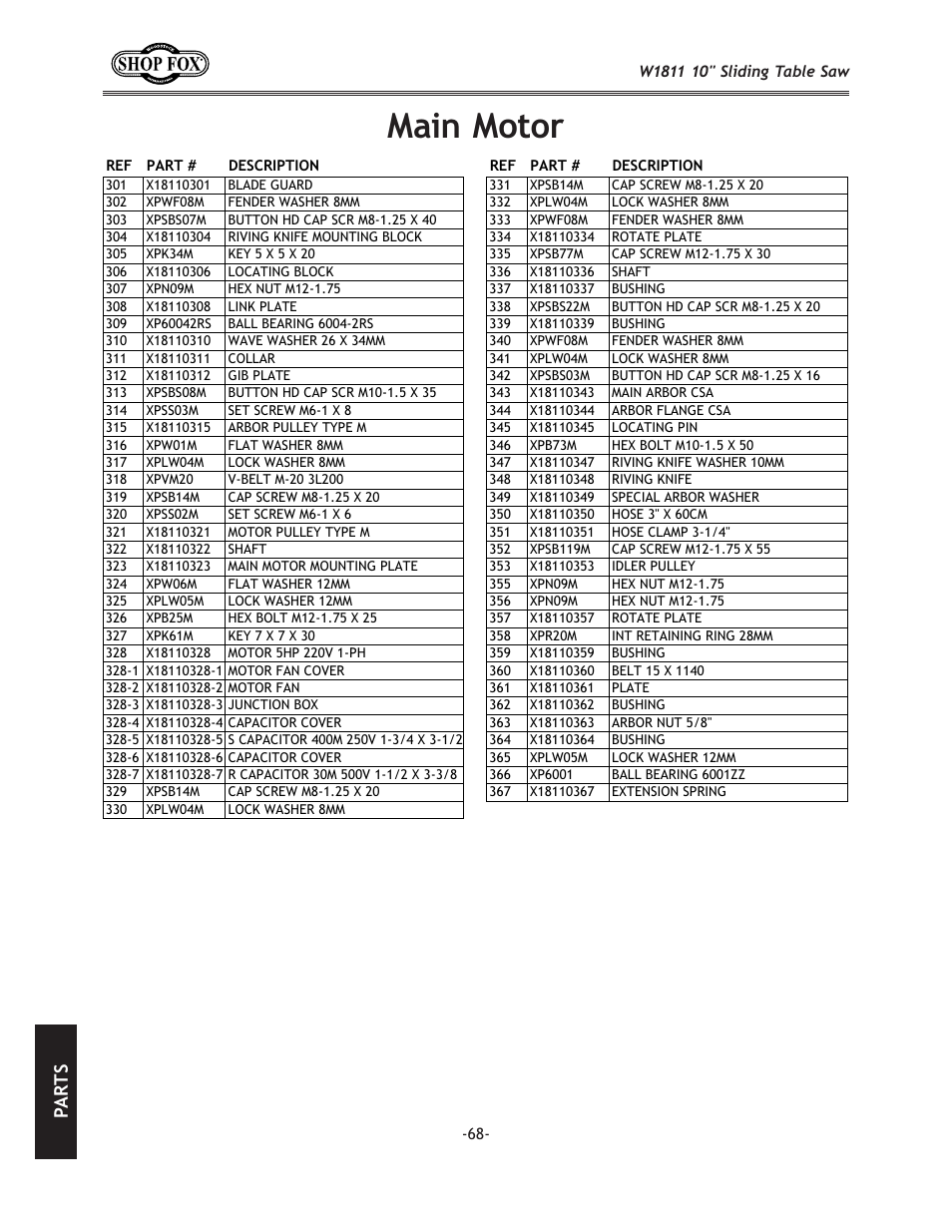 Dx`edfkfi, G8 i k j | Woodstock W1811 User Manual | Page 70 / 84