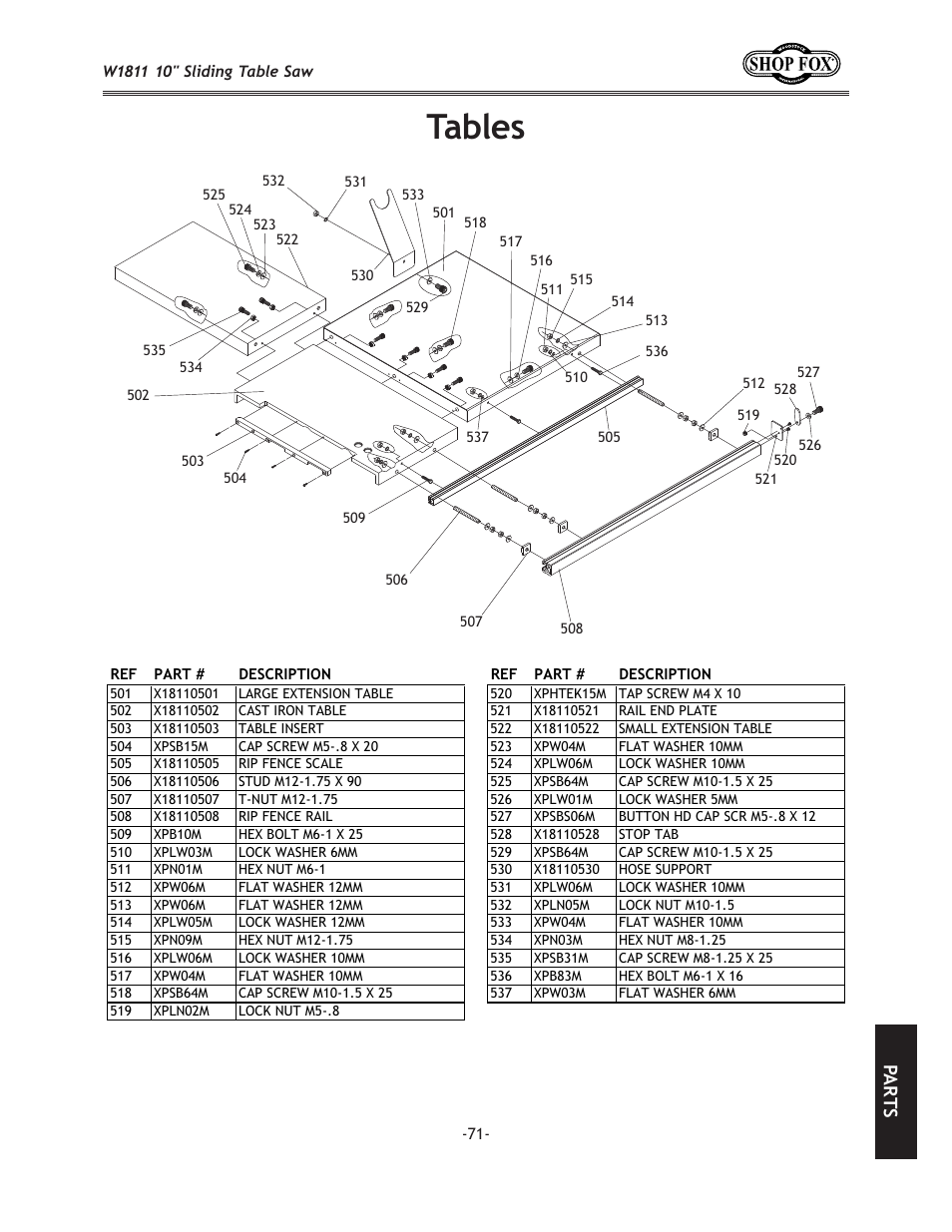 Kxyc\j, G8 i k j | Woodstock W1811 User Manual | Page 73 / 84