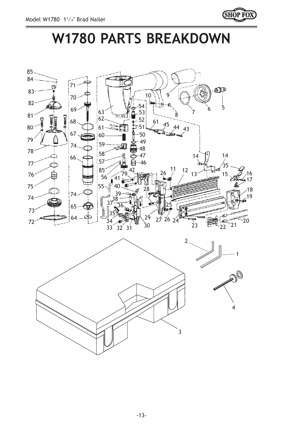W1780 parts breakdown | Woodstock W1780 User Manual | Page 15 / 20