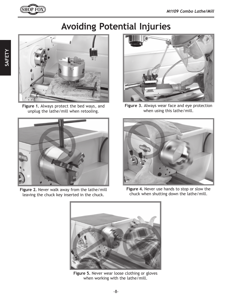 Avoiding potential injuries | Woodstock M1109 User Manual | Page 10 / 74