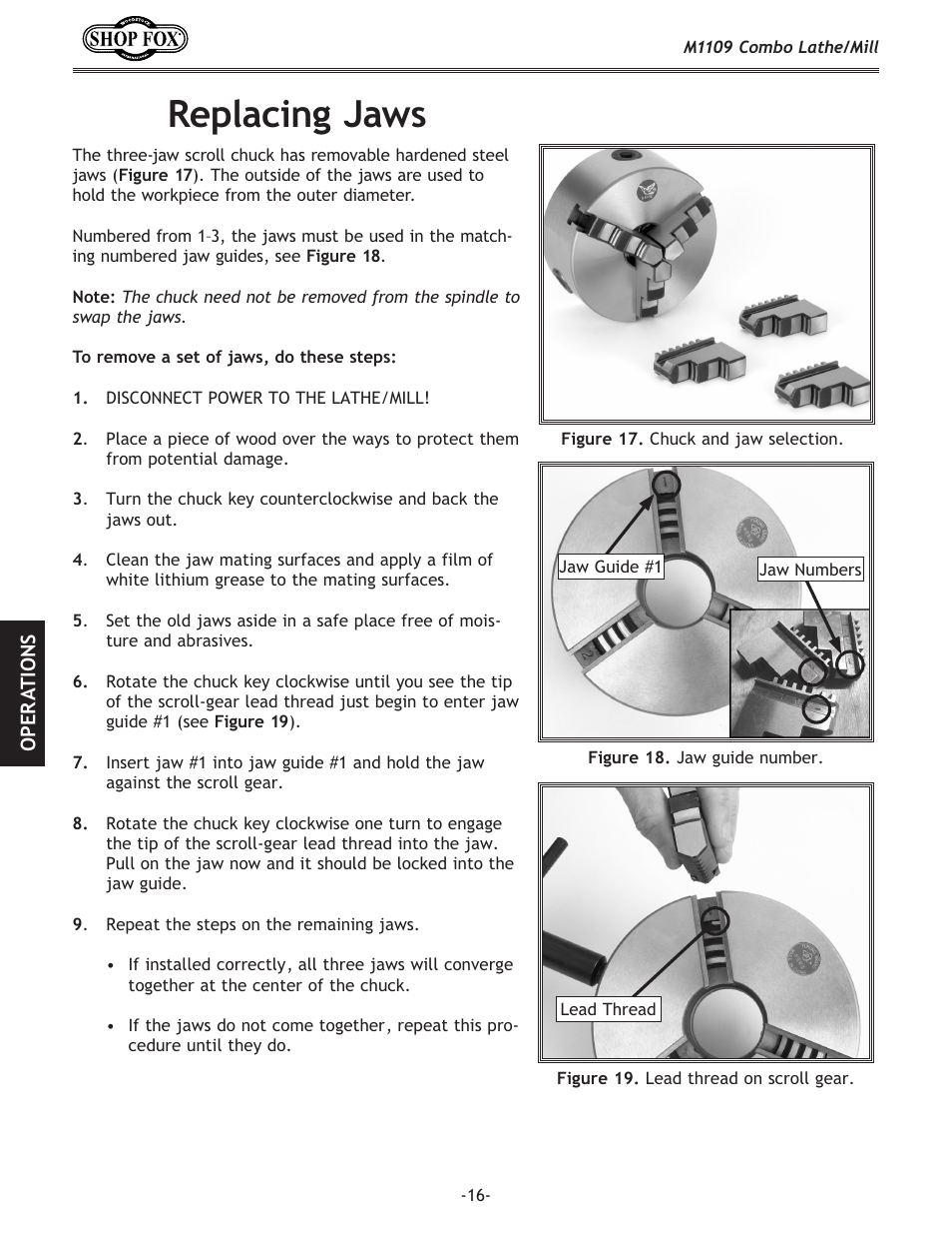 Replacing jaws | Woodstock M1109 User Manual | Page 18 / 74