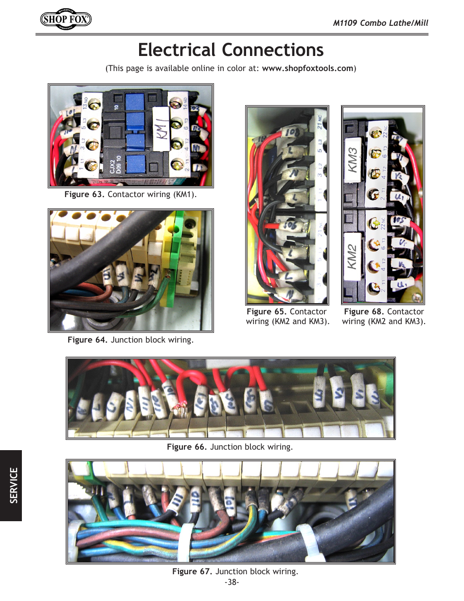 Electrical connections | Woodstock M1109 User Manual | Page 40 / 74