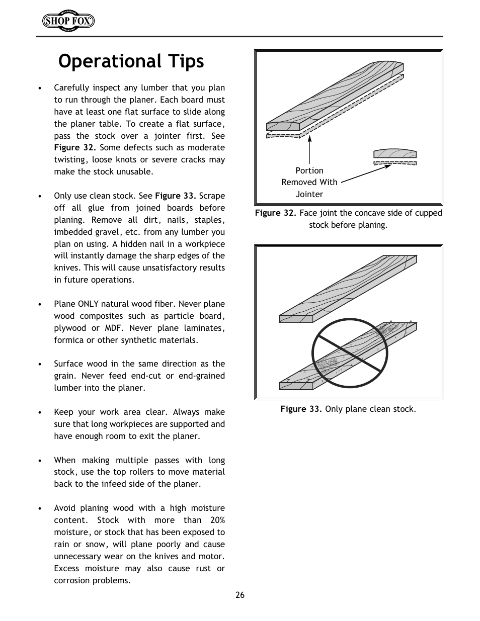 Operational tips | Woodstock W1683 User Manual | Page 30 / 50