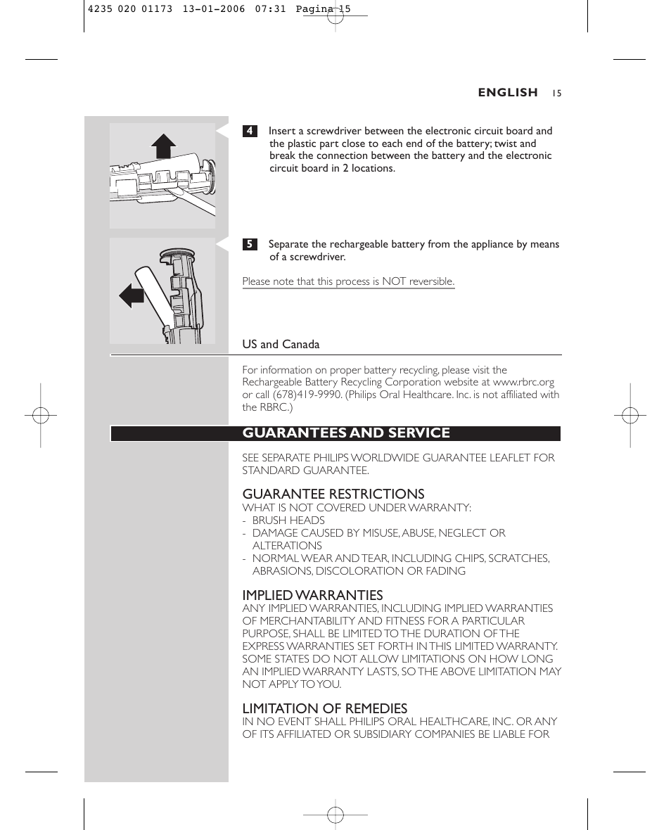 Sonicare Sonicare e7000 User Manual | Page 15 / 48