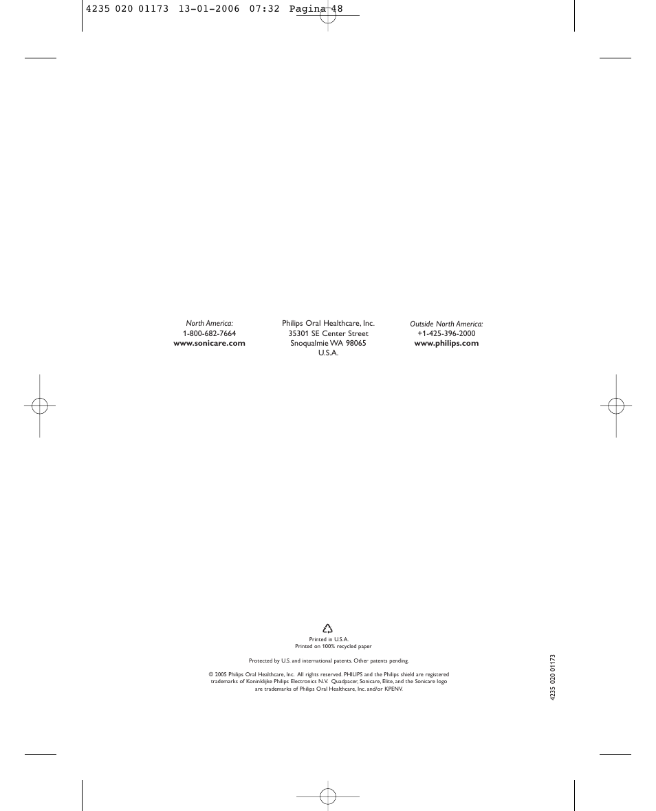Sonicare Sonicare e7000 User Manual | Page 48 / 48