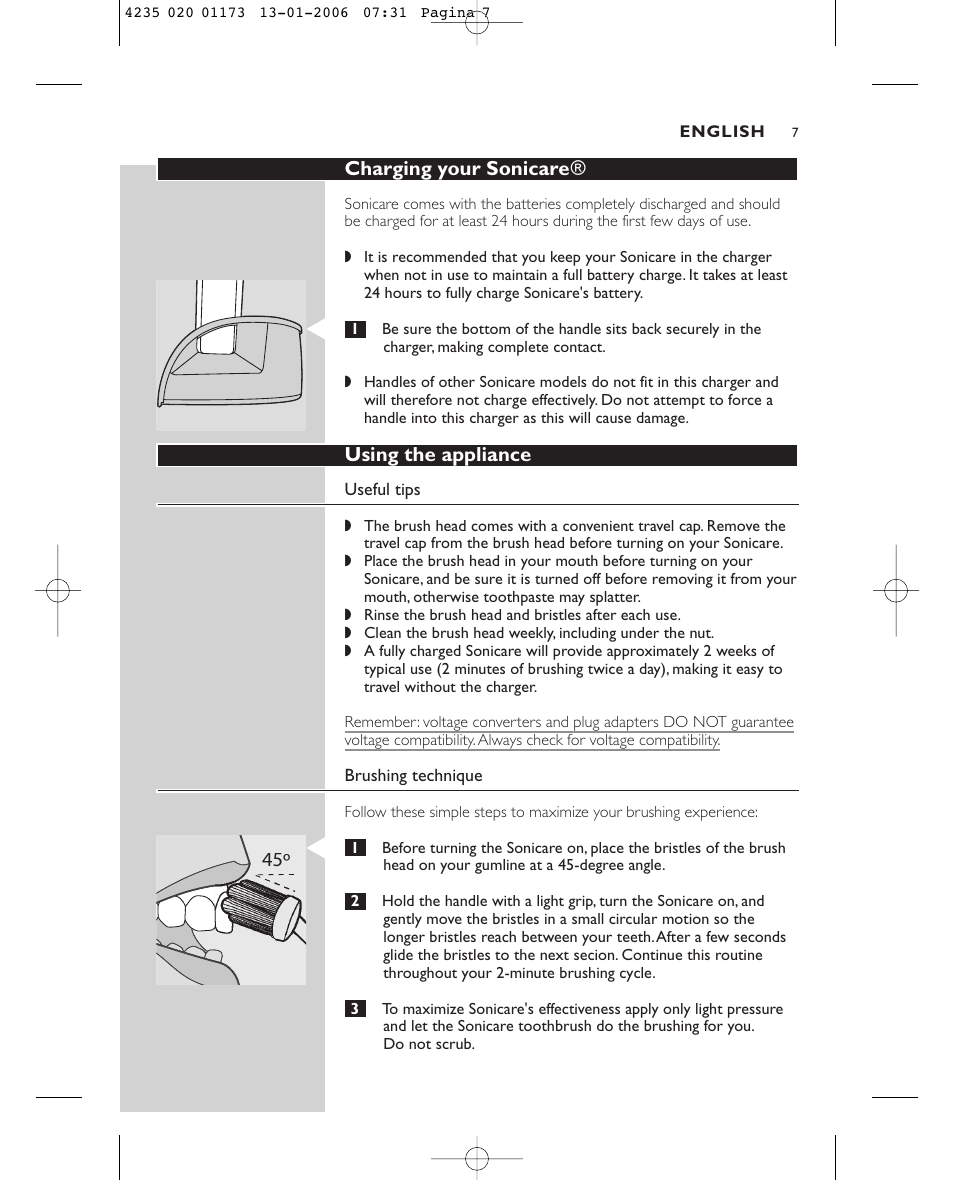 Sonicare Sonicare e7000 User Manual | Page 7 / 48