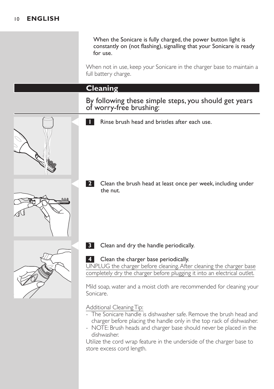 Philips Advance Têtes de brosse Sonicare User Manual | Page 10 / 40