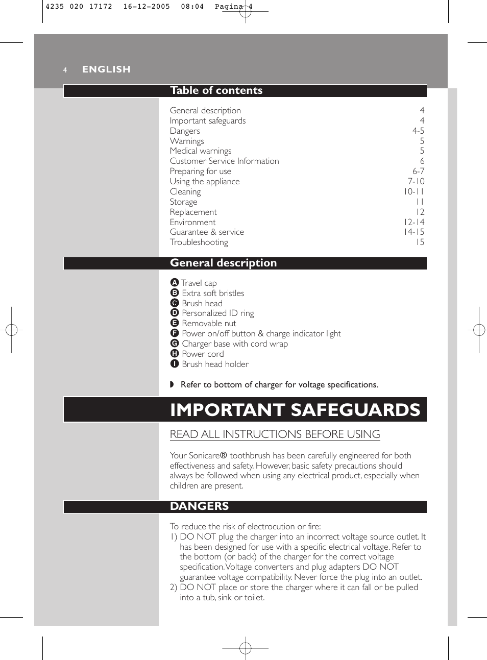 Sonicare Sonicare e5000 User Manual | Page 4 / 44