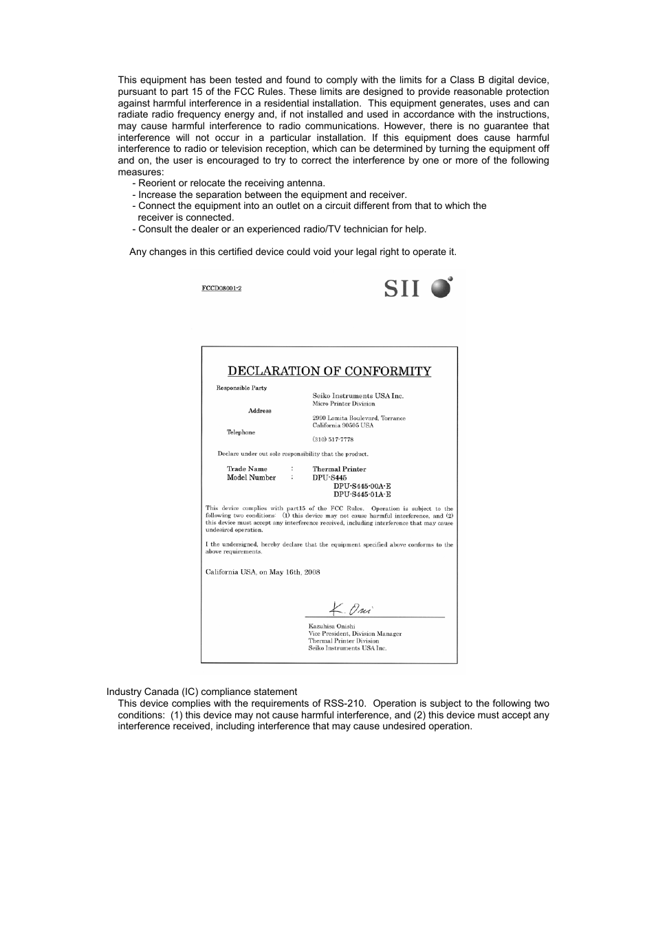 Seiko Instruments DPU-S445 User Manual | Page 4 / 46