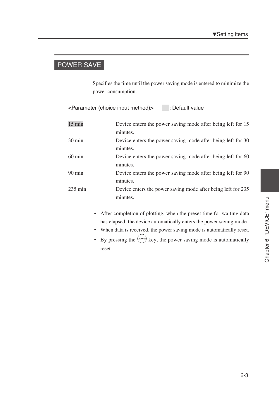 Power save | Seiko Instruments SII Black-and-White Raster Plotter LP-1020 User Manual | Page 155 / 290