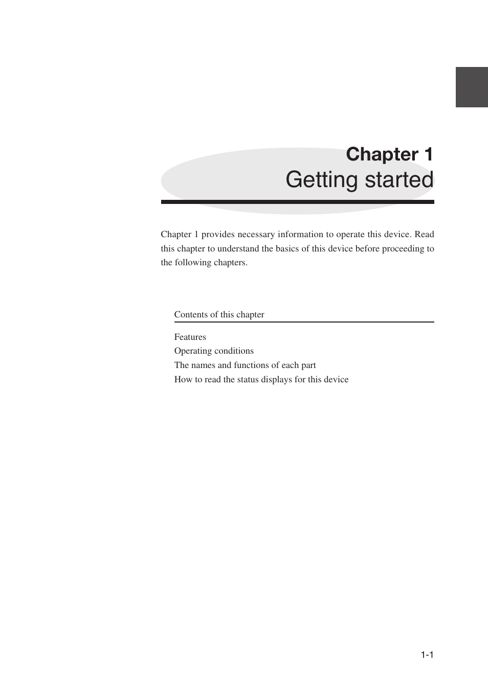 Chapter 1 getting started, Getting started, Chapter 1 | Seiko Instruments SII Black-and-White Raster Plotter LP-1020 User Manual | Page 25 / 290