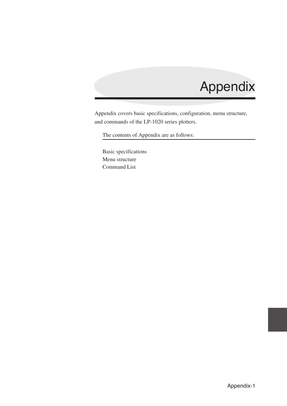 Appendix | Seiko Instruments SII Black-and-White Raster Plotter LP-1020 User Manual | Page 255 / 290