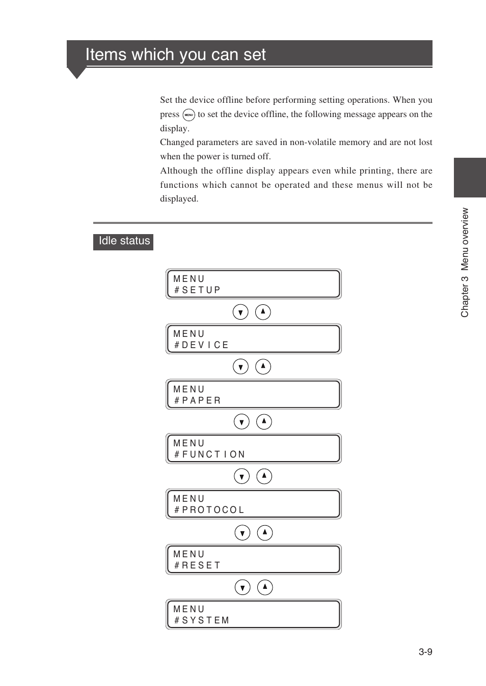 Items which you can set | Seiko Instruments SII Black-and-White Raster Plotter LP-1020 User Manual | Page 99 / 290