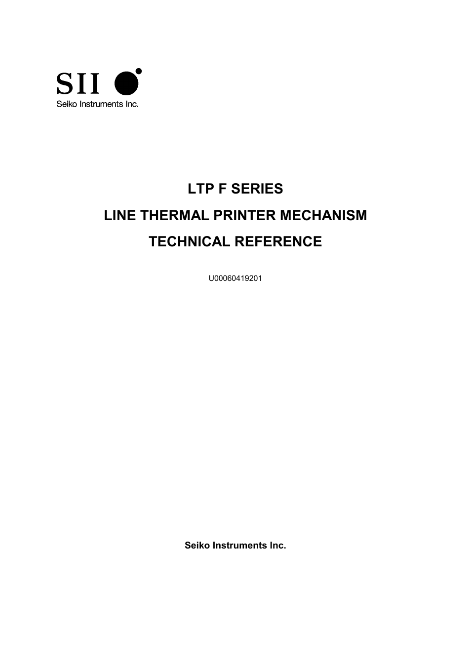 Seiko Instruments LTP F Series User Manual | 86 pages