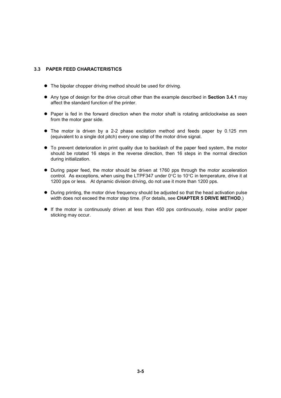 3 paper feed characteristics | Seiko Instruments LTP F Series User Manual | Page 23 / 86