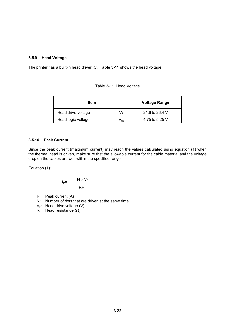 9 head voltage, 10 peak current | Seiko Instruments LTP F Series User Manual | Page 40 / 86