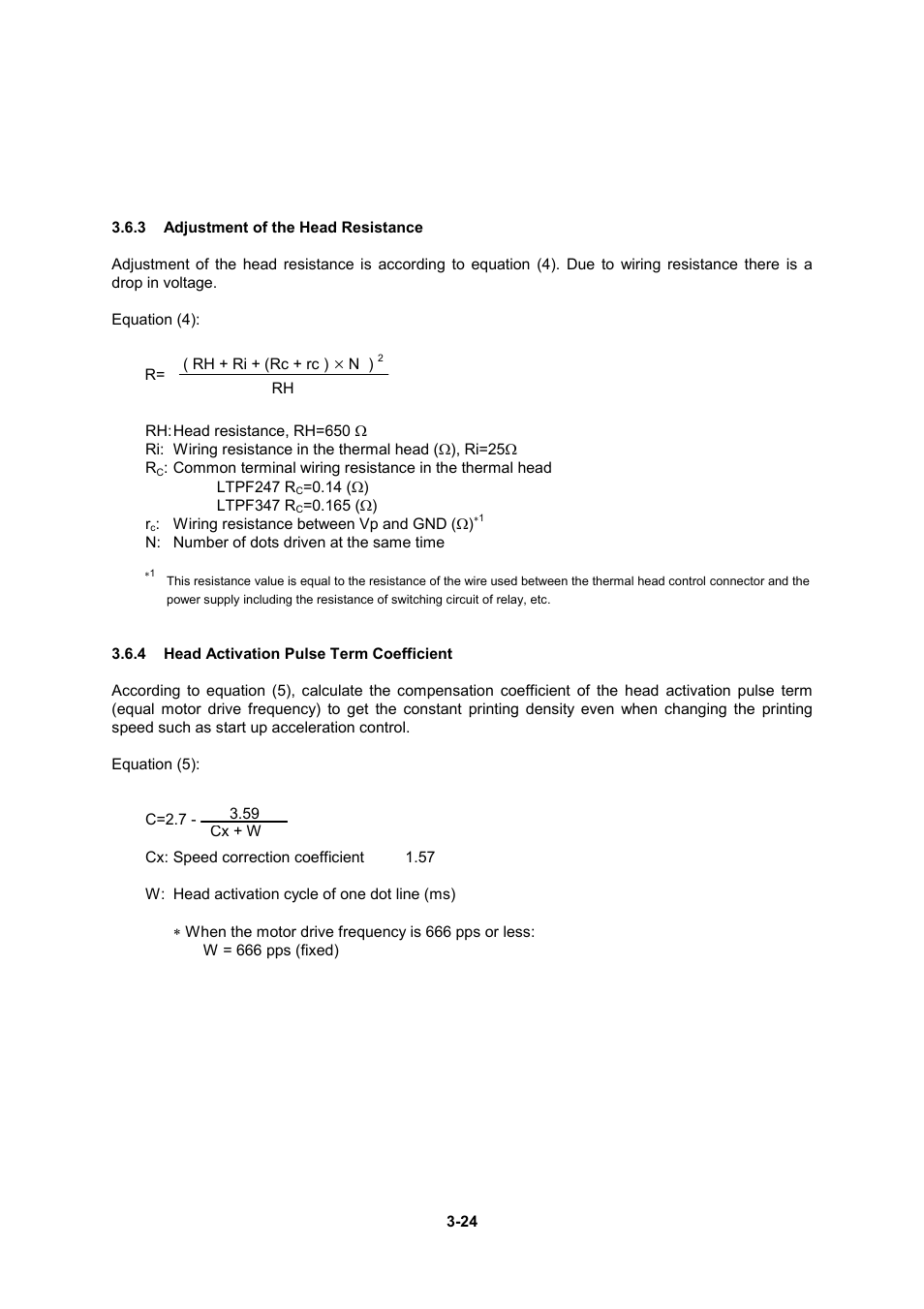 3 adjustment of the head resistance, 4 head activation pulse term coefficient | Seiko Instruments LTP F Series User Manual | Page 42 / 86