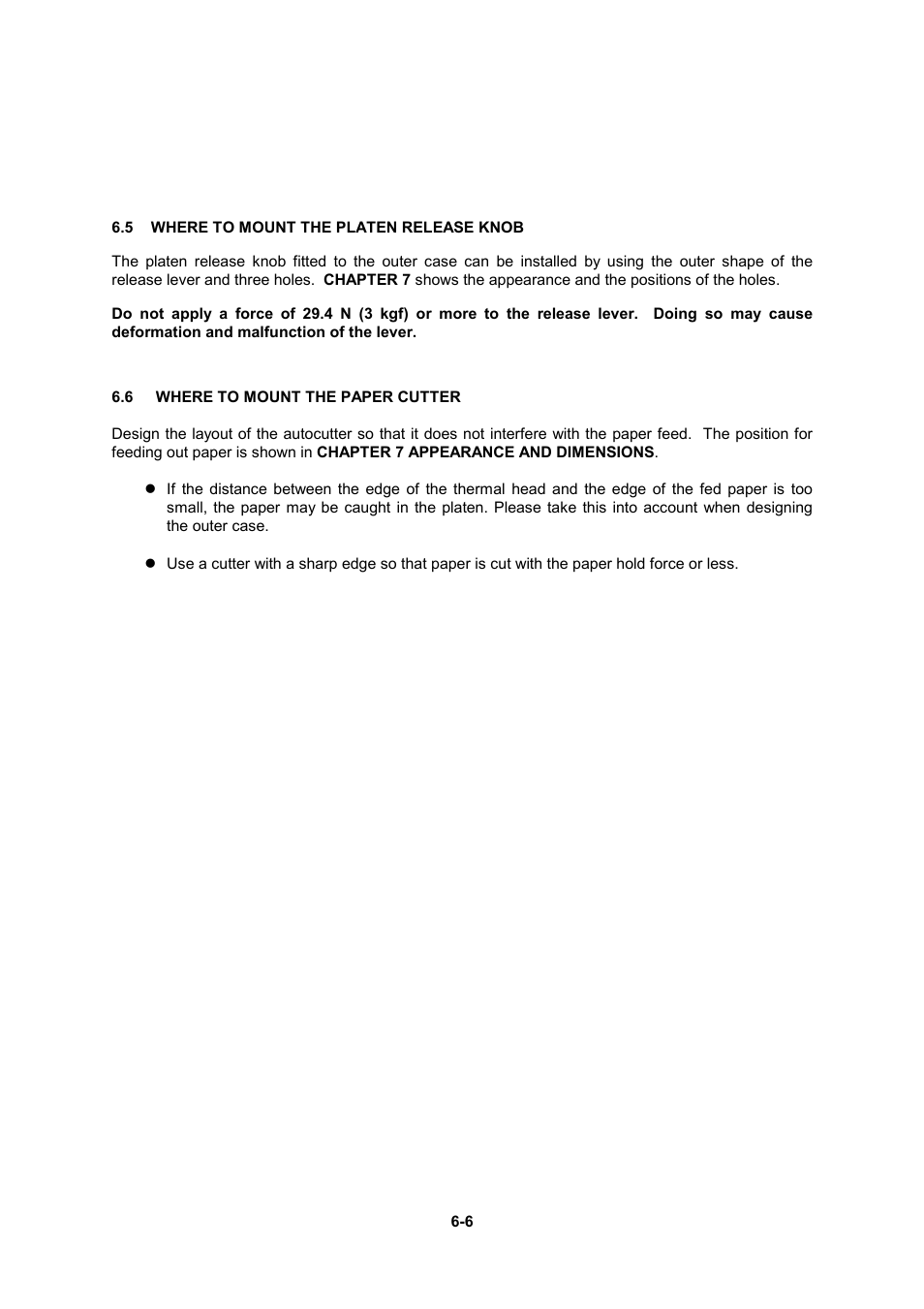 5 where to mount the platen release knob, 6 where to mount the paper cutter | Seiko Instruments LTP F Series User Manual | Page 64 / 86