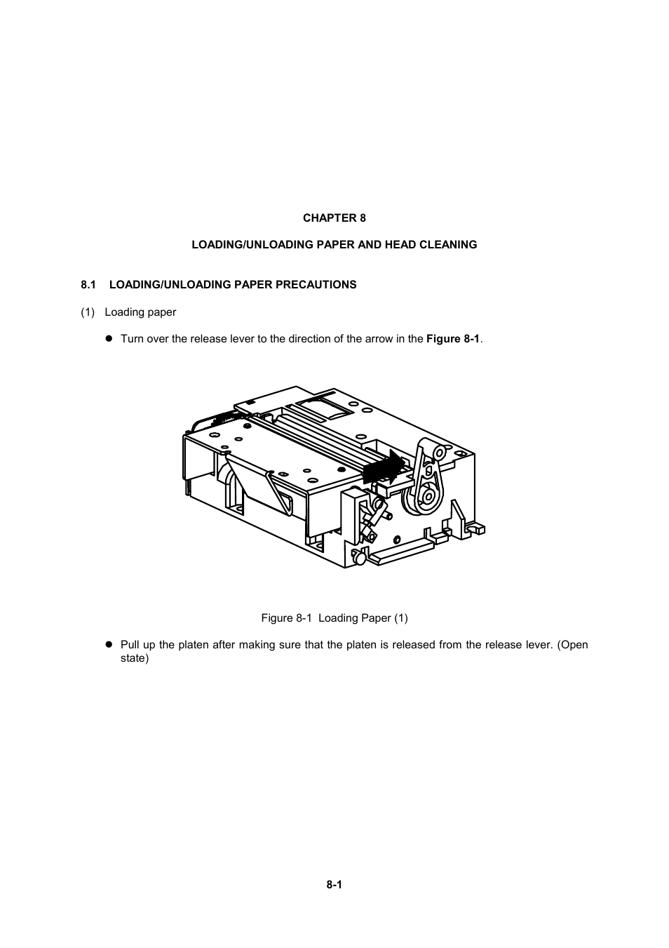 1 loading/unloading paper precautions | Seiko Instruments LTP F Series User Manual | Page 71 / 86