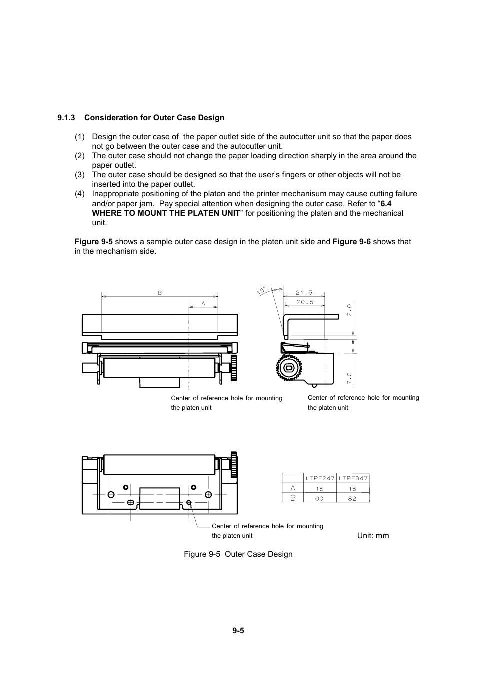 3 consideration for outer case design | Seiko Instruments LTP F Series User Manual | Page 79 / 86