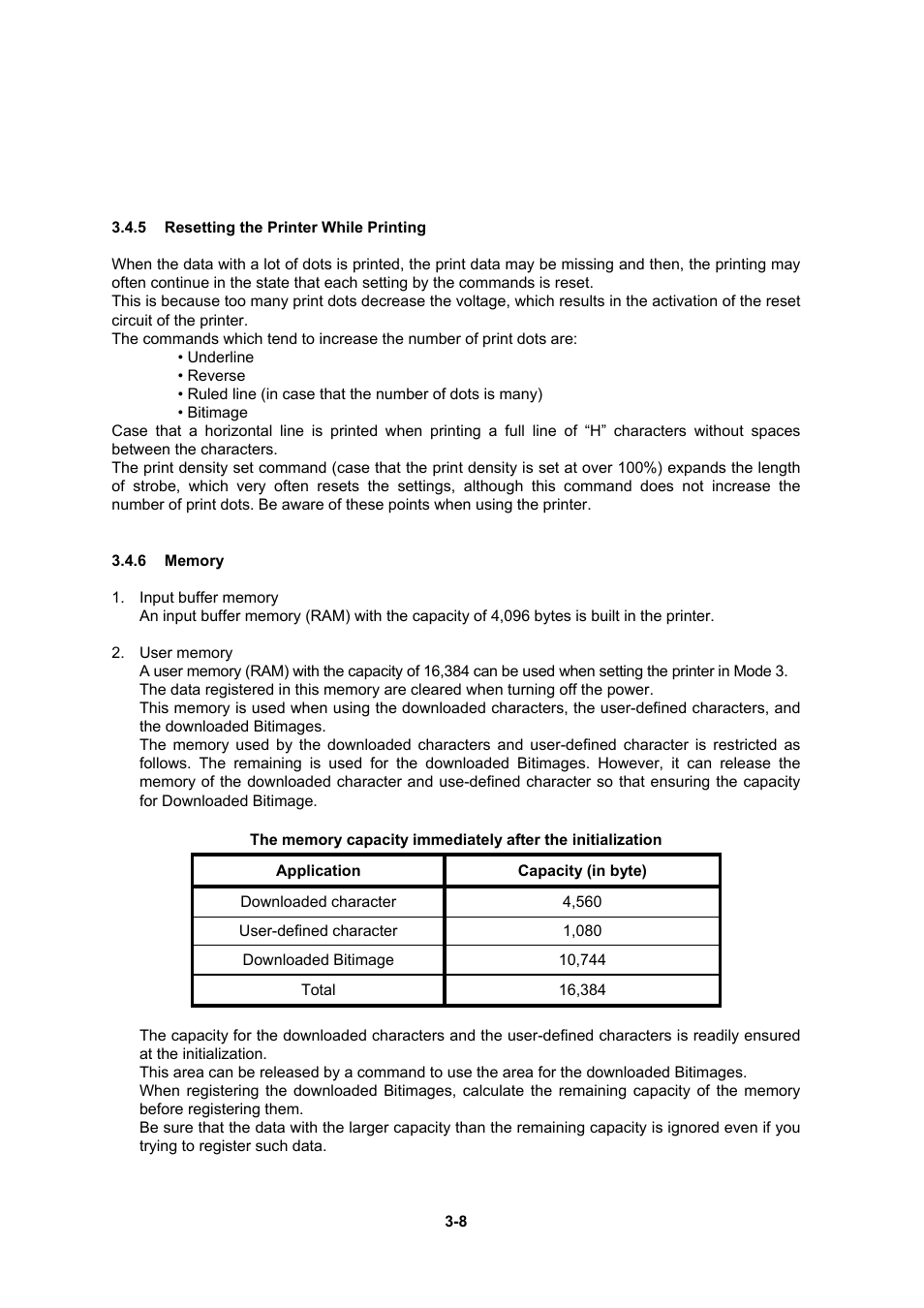 5 resetting the printer while printing, 6 memory | Seiko Instruments DPU-30 User Manual | Page 22 / 84