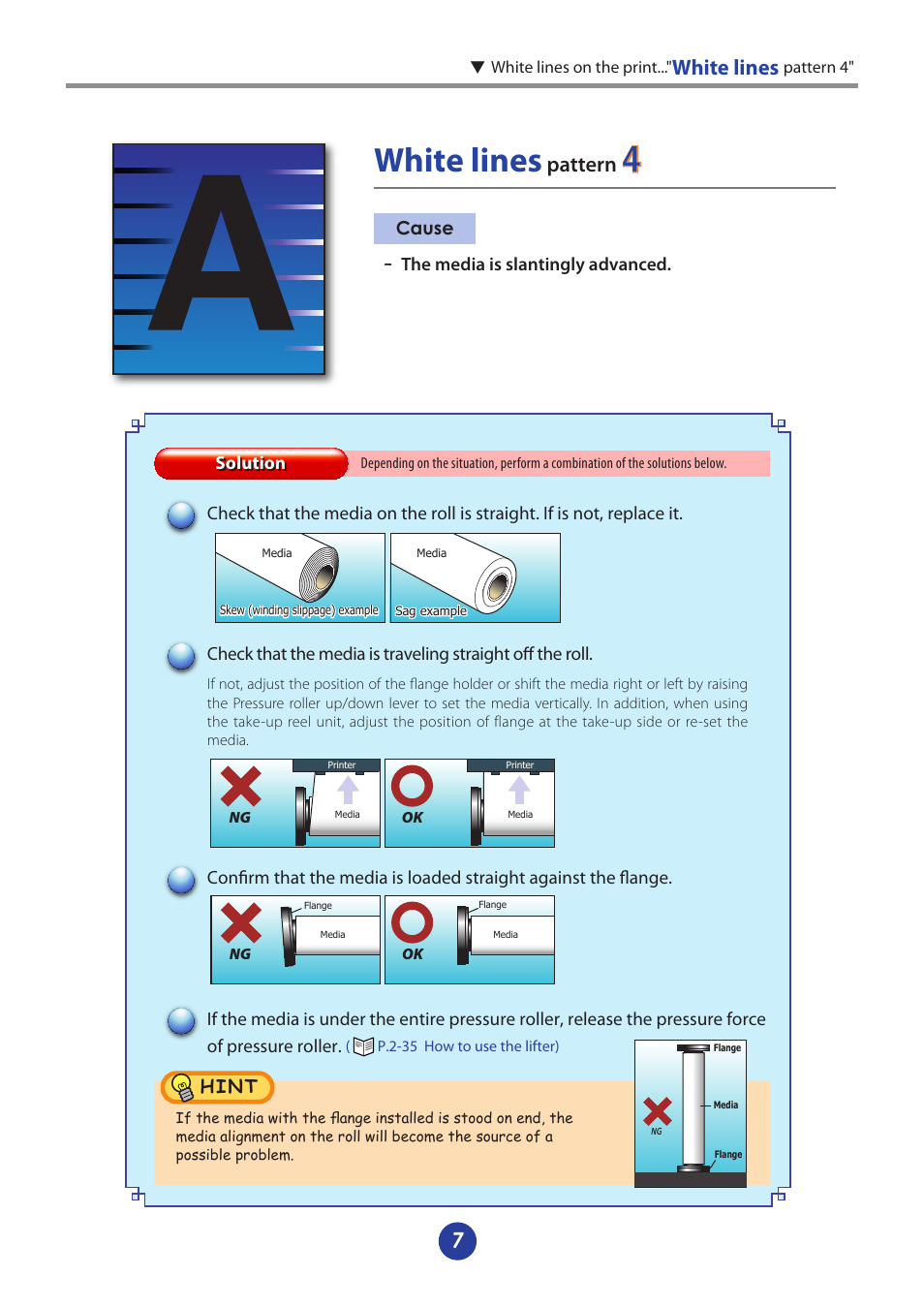White lines, Pattern | Seiko Instruments V-64S User Manual | Page 9 / 26