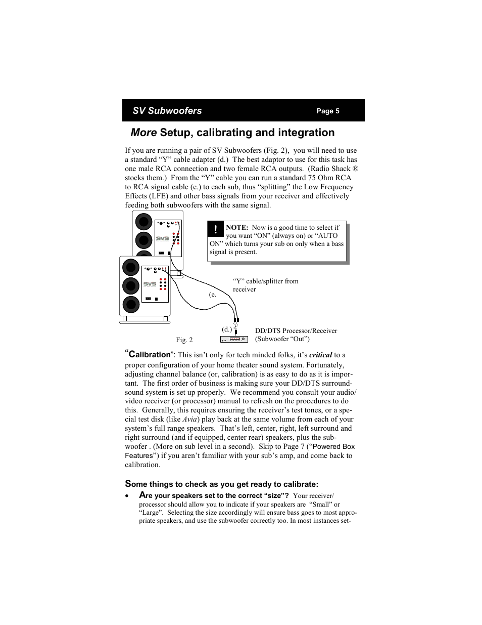 More setup, calibrating and integration | SV Sound SVS Subwoofer PB12-Ultra User Manual | Page 5 / 16