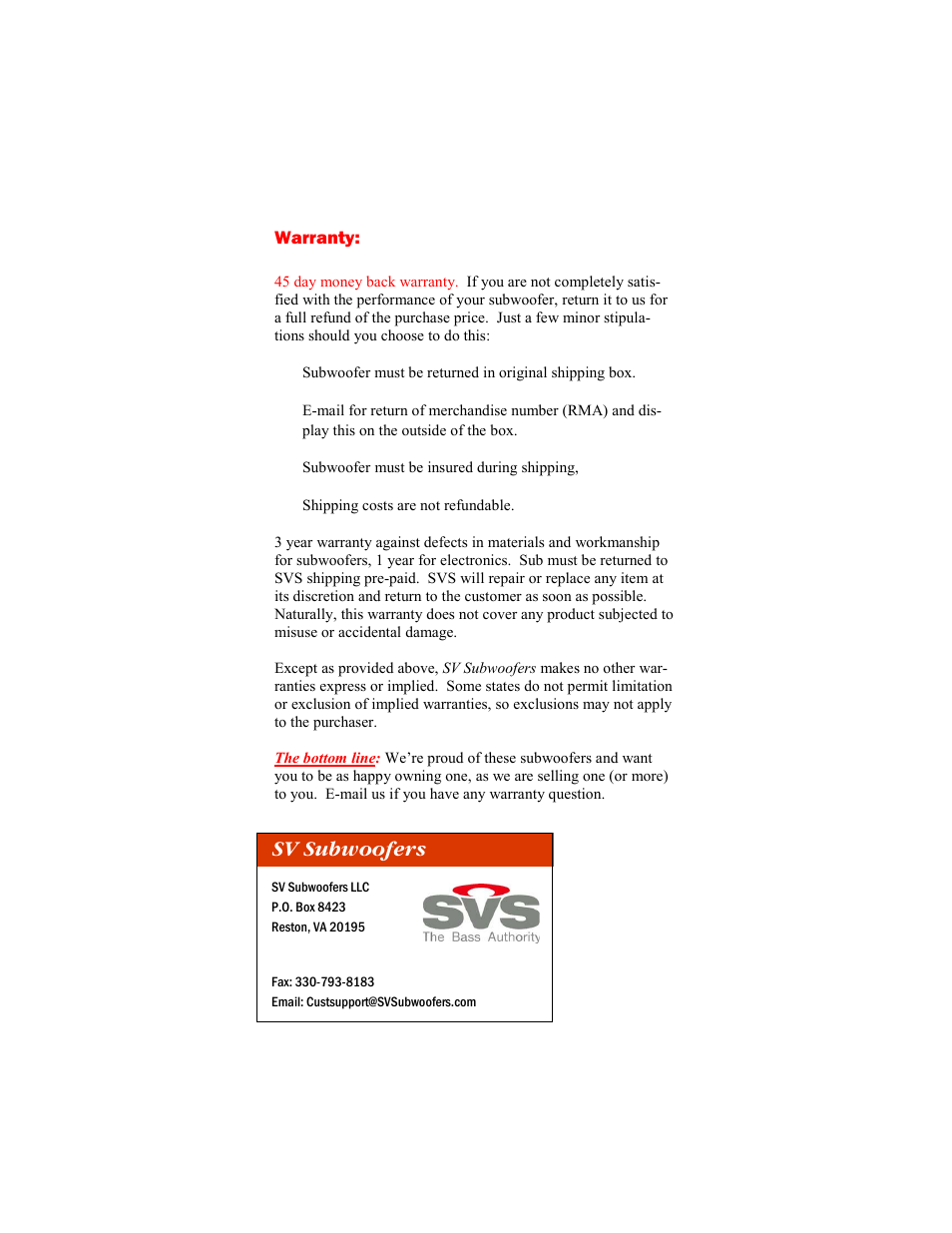 Sv subwoofers | SV Sound 16-46PC  EN User Manual | Page 12 / 12