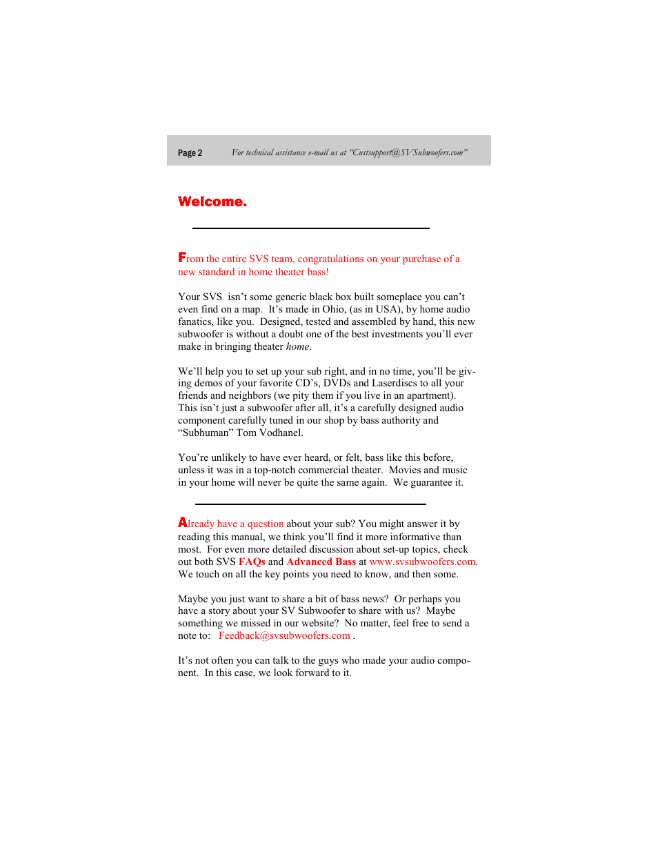 Welcome | SV Sound 16-46PC  EN User Manual | Page 2 / 12